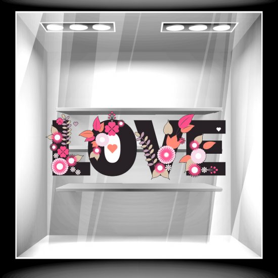 Αυτοκόλλητο Αγίου Βαλεντίνου - Love Flowers